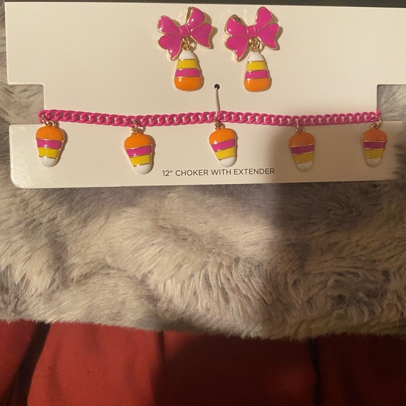 Cute bow earrings and choker set!! - Picture 2 of 2